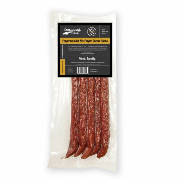 Pepperoni with Hot Pepper Cheese Beef Sticks