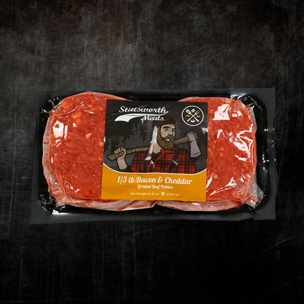 1/3 lb Bacon Cheddar Hamburger Patties