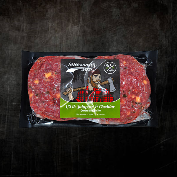 1/3 lb Jalapeno Cheddar Hamburger Patties